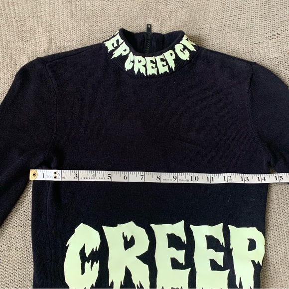 Goth Creep Graphic Cropped Sweater - Picture 8 of 14